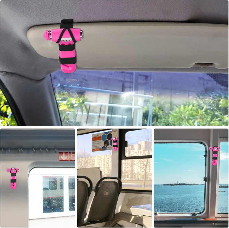 Yiader Store Window Breaker, 2 Pack Automotive Escape Tool with Car Window Breaker and Seatbelt Cutter, Glass Breaker Car Essentials Emergency Escape Tool for Women（Pink+Baby Blue） - Image 4